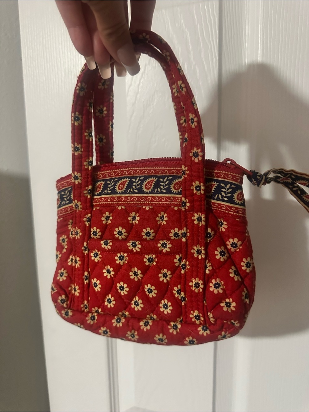Vera Bradley Retired Americana Red Mini Handbag Quilted